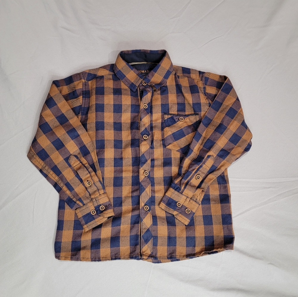 Kids Blue and Brown Flannel